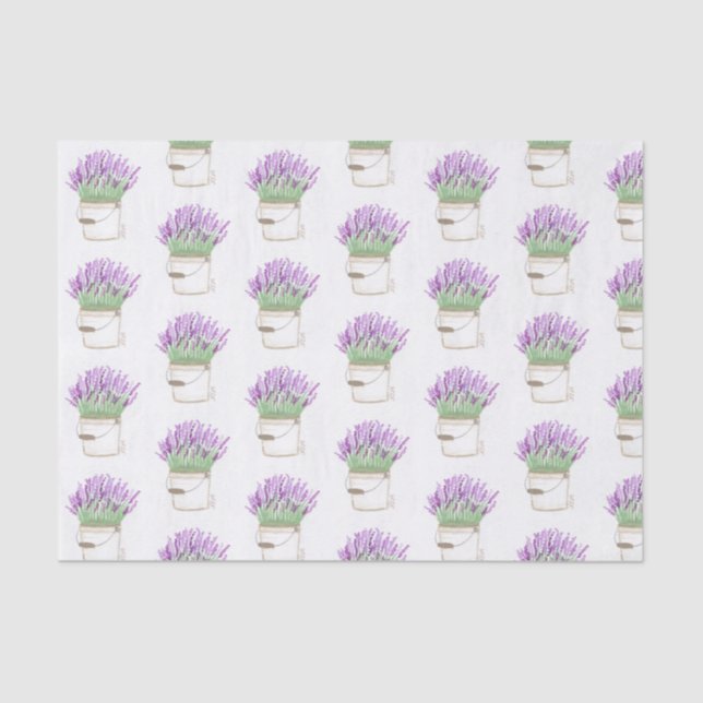 Papel De Seda Lavanda em um Balde (Frente )
