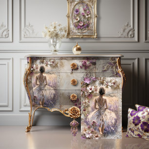 Papel De Seda Lavanda Floresce, Costas de Bailarina, Fantasia
