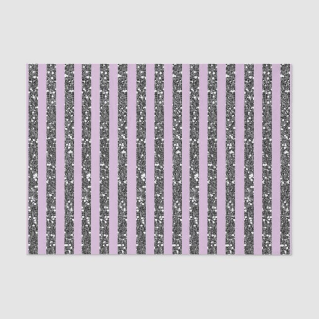 Papel De Seda Lavanda Lilac Purple Silver Glitter Striter Party (Frente )