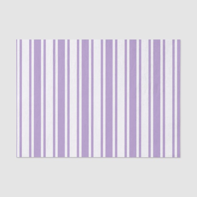 Papel De Seda Lavanda, púrpura e tiras de doces brancos (Frente )