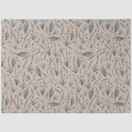 Papel De Seda Lavender Botanical Pattern Tissue Paper