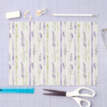 Papel De Seda Lavender Stripes Floral Birthday<br><div class="desc">Lavender Stripes Floral Birthday</div>