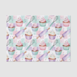 Papel De Seda Lavender Teal Cupcake Whimsical Baking