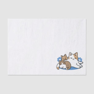 Papel De Seda Lazer - Design de Gatos Preguiçosos
