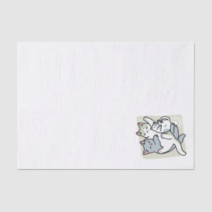 Papel De Seda Lazer - Design de Gatos Preguiçosos