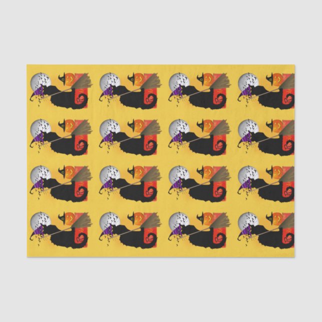 Papel De Seda Le Chat Noir - Halloween Witch Cat (Frente )