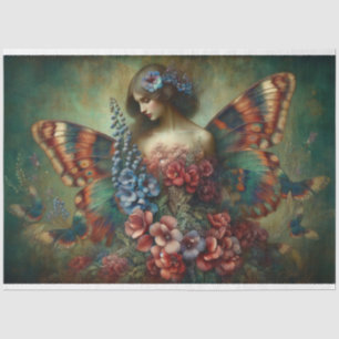 Papel De Seda Le Femme Butterfly Beauty Fleur Decoupage