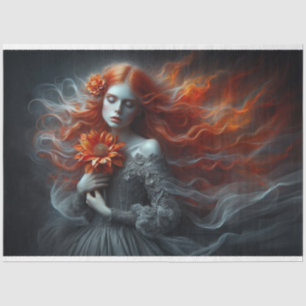 Papel De Seda Le Femme Red Haired Beauance Romance Fleur Decoupa