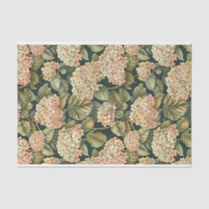 Papel De Seda Leafy Green Pale Cor-de-rosa pálido Hydrangea Art
