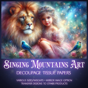 Papel De Seda Leão de Judah com Desenovelamento de Rapariga