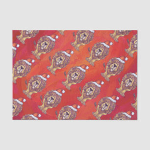 Papel De Seda Leão Natal Em Vermelho