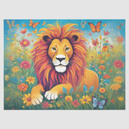 Papel De Seda Leão no Jardim Flor