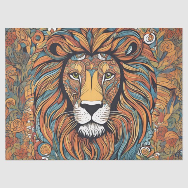 Papel De Seda Leão Real Caprichoso (Frente )