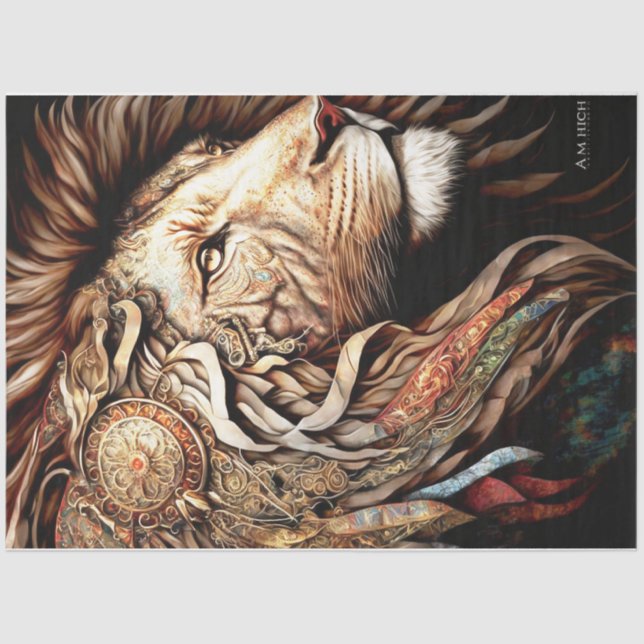 Papel De Seda Leão Steampunk (Frente )