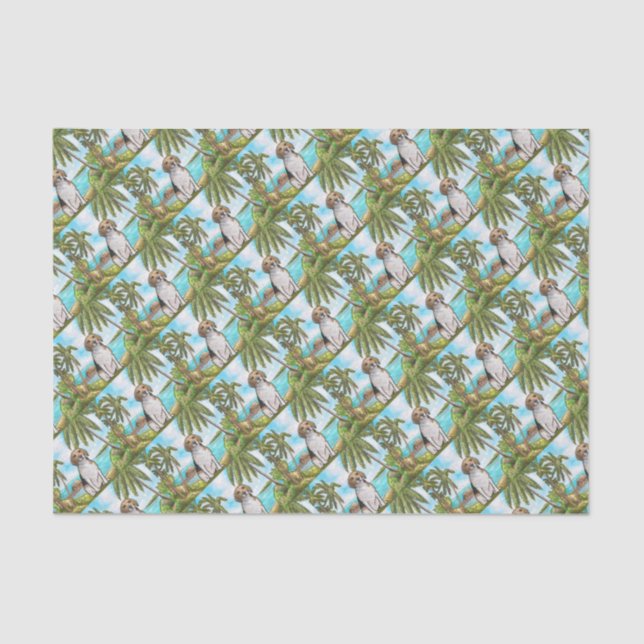 Papel De Seda Lebreiro na praia tropical das férias (Frente )