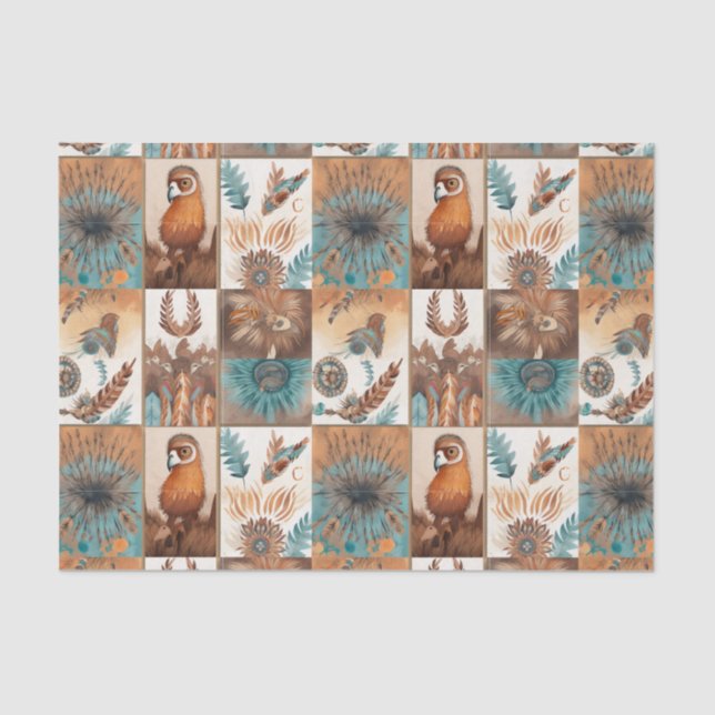 Papel De Seda Legal desacoplamento do padrão em camadas do Boho  (Frente )