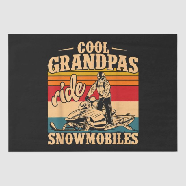 Papel De Seda Legal Grandpas caminha Snowmobiles Snowmobile Snow (Frente )