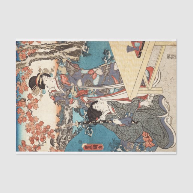 Papel De Seda Legal pergaminho ukiyo-e geisha (Frente )