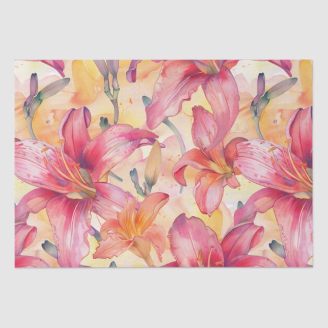 Papel De Seda Leilões Amarelos Rosa (Frente )