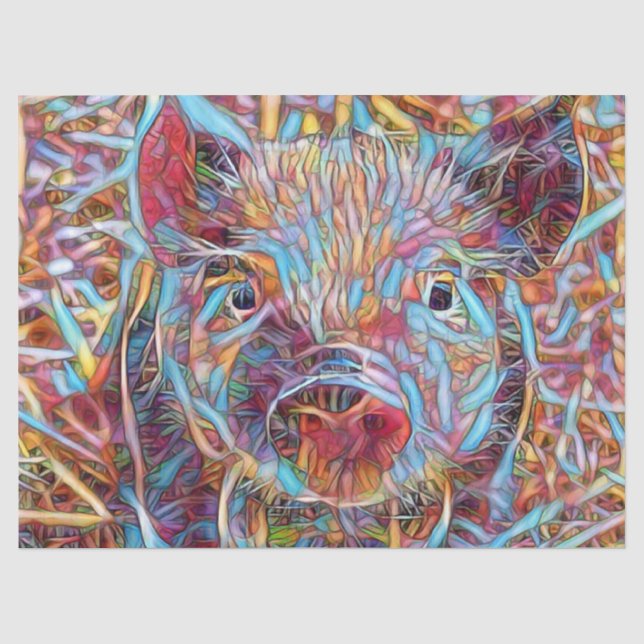 Papel De Seda Leitão funky animal de ArtStudio- (Frente )