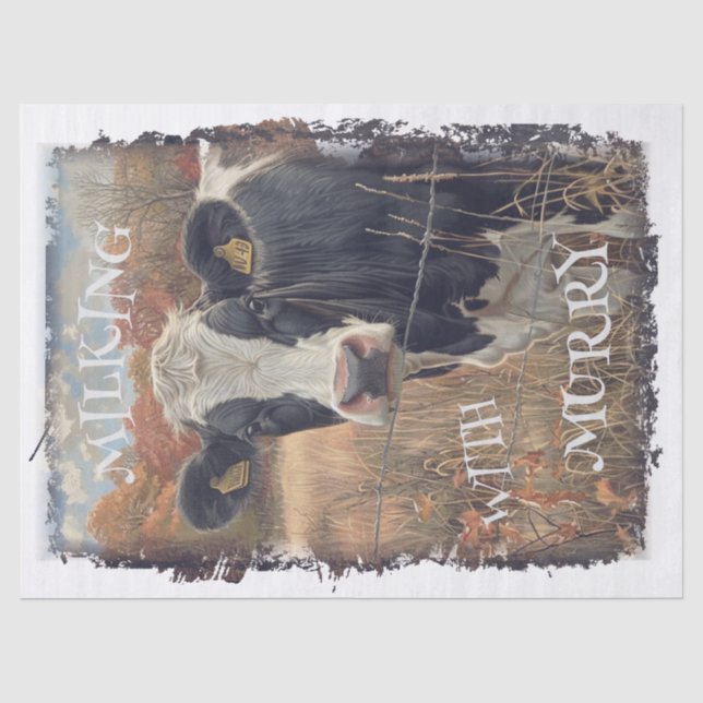 Papel De Seda Leite de Vaca Holstein Fresiano - Personalizar (Frente )