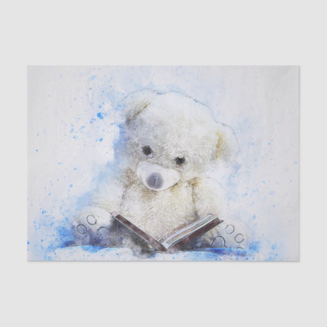 Papel De Seda Leitura De Urso De Teddy Muito Bonita (Frente )