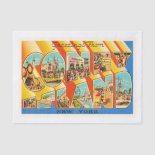 Papel De Seda Lembrança das viagens vintage de Coney Island New