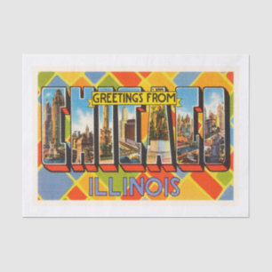Papel De Seda Lembrança velha das viagens vintage de Chicago