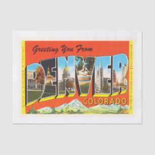 Papel De Seda Lembrança velha das viagens vintage de Denver