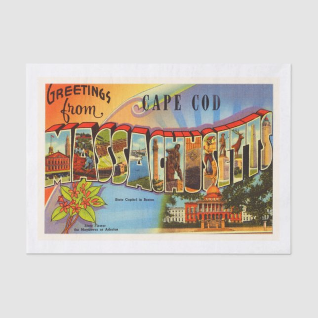 Papel De Seda Lembrança velha do viagem das MÃES de Cape Cod #2 (Frente )
