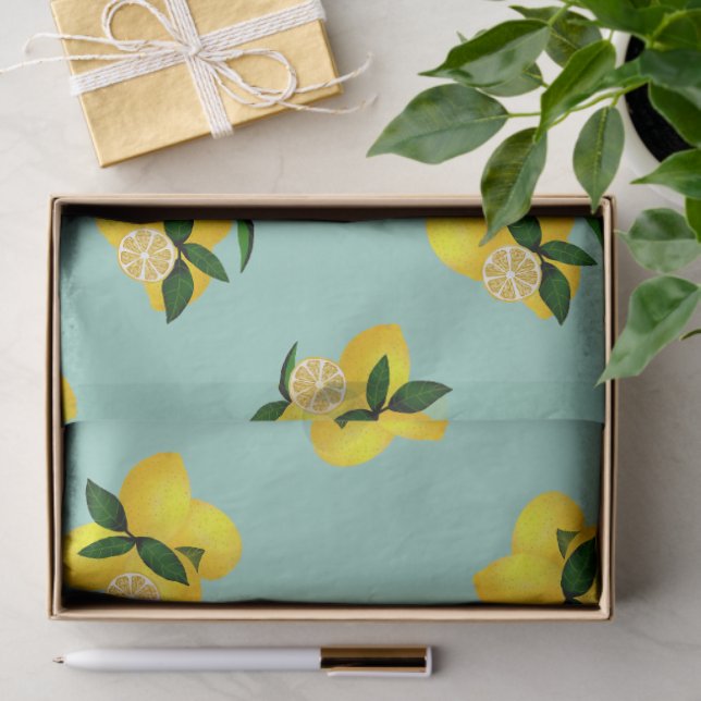 Papel De Seda Lemon Teal (Presente)