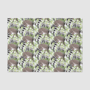 Papel De Seda Lemures com rabo de anel na selva