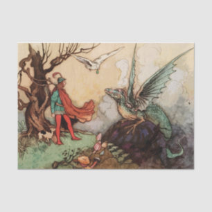 Papel De Seda lenço de fadas de dragão