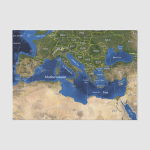 Papel De Seda lenço de mapa geográfico