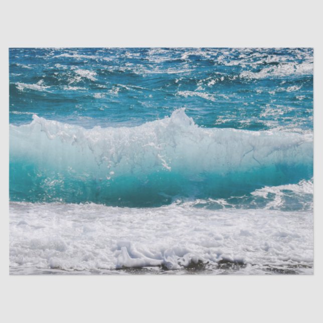 Papel De Seda lenço de ondas oceânicas (Frente )