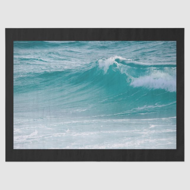Papel De Seda lenço de ondas oceânicas (Frente )