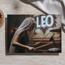 Leo Zodiac Musical Drums Decoupage