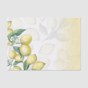 Papel De Seda Léon Branches White e Yellow Country Rustic