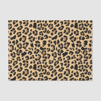 Papel De Seda Leopardo Clássico Imprime Castanho e Preto