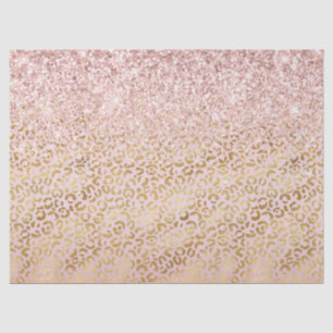 Papel De Seda Leopardo Dourado cor-de-rosa - Escamotear