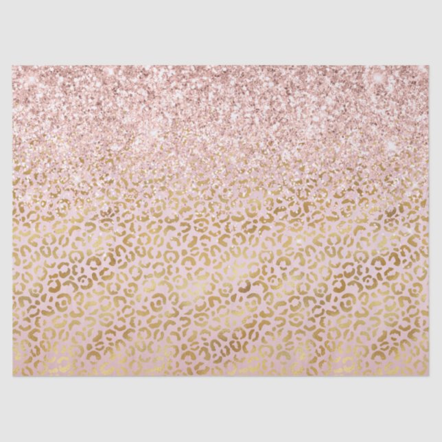 Papel De Seda Leopardo Dourado cor-de-rosa - Escamotear     (Frente )
