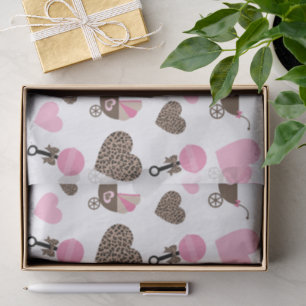 Papel De Seda Leopardo e Bebê Rosa