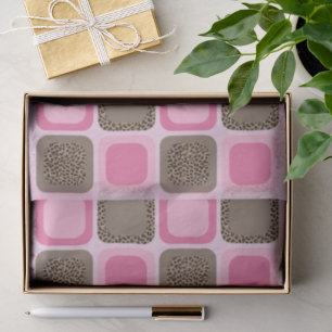 Papel De Seda Leopardo e Rosa Padrão