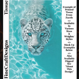 Papel De Seda Leopardo Fantasia em Água Aquamarina DV8R Decoupag