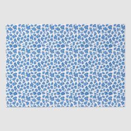 Papel De Seda Leopardo - Impressão Azul E Branco