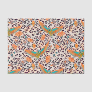 Papel De Seda Leopardo modesto, pássaros do Paraíso