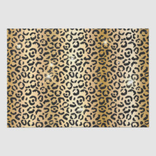 Papel De Seda Leopardo negro Dourado
