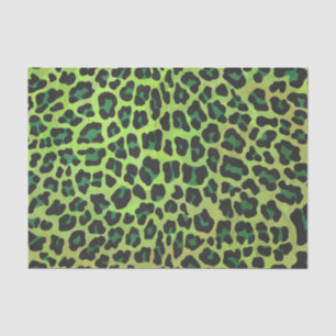 Papel De Seda Leopardo Negro e Impressão Verde