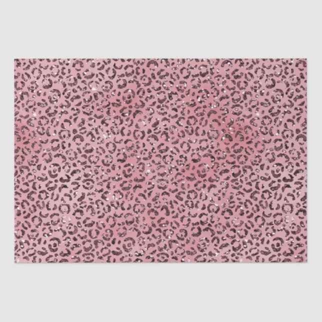 Papel De Seda Leopardo rosa - Imprimir brilho (Frente )