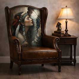 Papel De Seda Leque de Decoupage de Mulher Nativa Turquesa